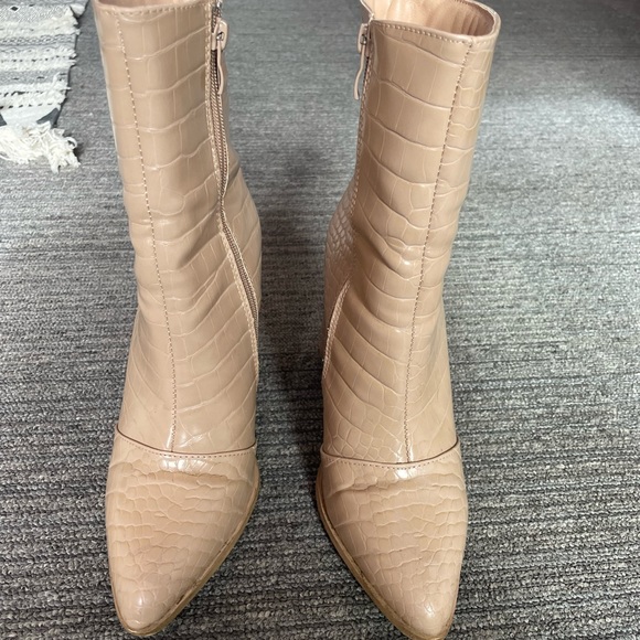 Faux Tan Crock-skin Booties - Picture 2 of 4